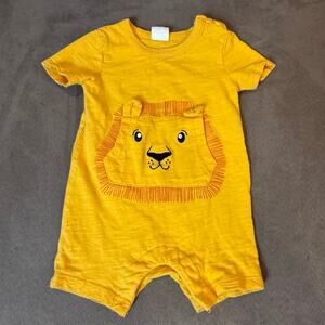 Starting Out Yellow Lion Romper 6 Months Cotton Baby Boy Shorts Outfit